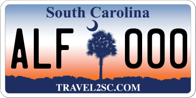 SC license plate ALF000
