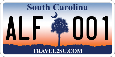 SC license plate ALF001