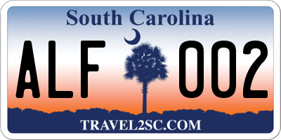 SC license plate ALF002