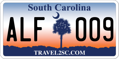 SC license plate ALF009