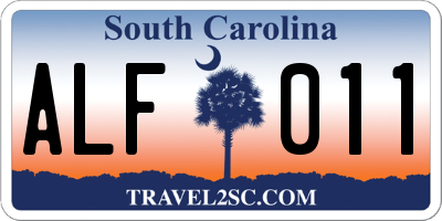 SC license plate ALF011