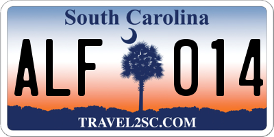 SC license plate ALF014