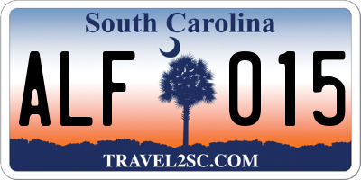 SC license plate ALF015
