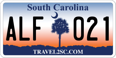 SC license plate ALF021