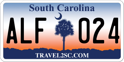 SC license plate ALF024