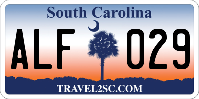 SC license plate ALF029
