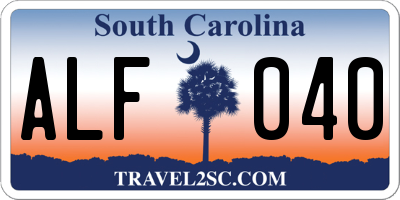 SC license plate ALF040