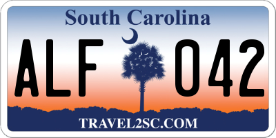 SC license plate ALF042