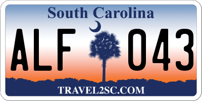 SC license plate ALF043