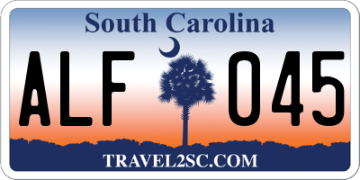 SC license plate ALF045
