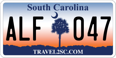 SC license plate ALF047