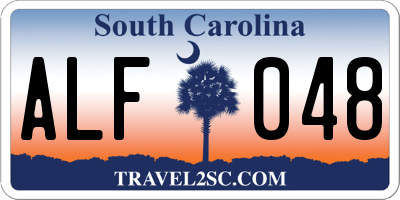 SC license plate ALF048