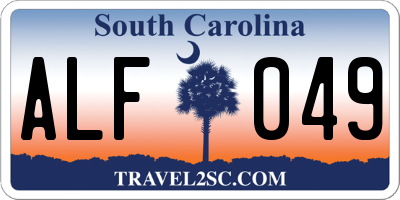 SC license plate ALF049