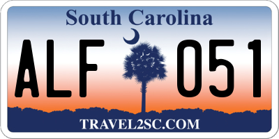 SC license plate ALF051