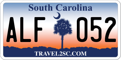 SC license plate ALF052