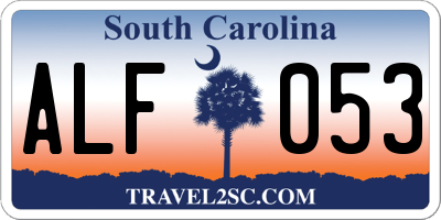 SC license plate ALF053