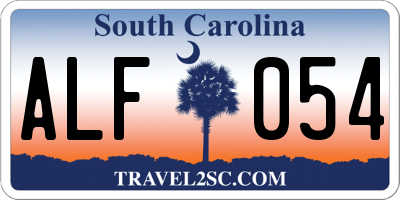 SC license plate ALF054