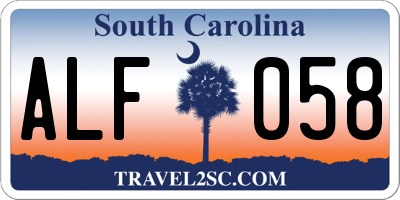 SC license plate ALF058