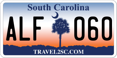 SC license plate ALF060