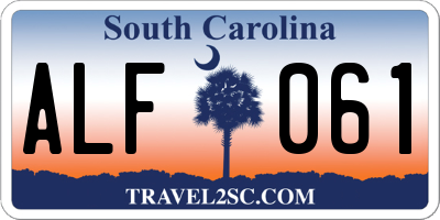 SC license plate ALF061