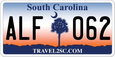 SC license plate ALF062