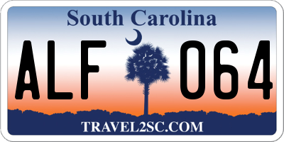 SC license plate ALF064