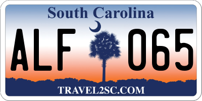 SC license plate ALF065