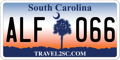 SC license plate ALF066
