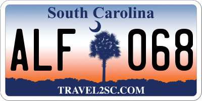 SC license plate ALF068