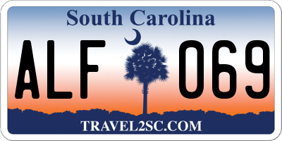 SC license plate ALF069