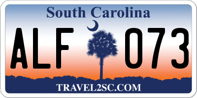 SC license plate ALF073