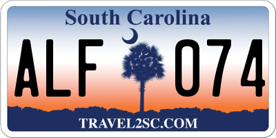 SC license plate ALF074