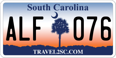 SC license plate ALF076