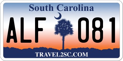 SC license plate ALF081