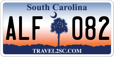 SC license plate ALF082