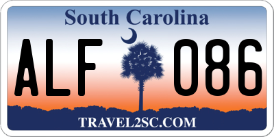 SC license plate ALF086