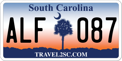SC license plate ALF087