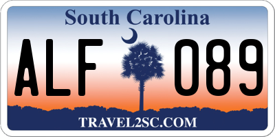 SC license plate ALF089
