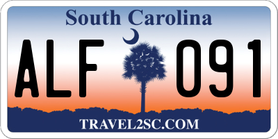 SC license plate ALF091