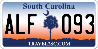SC license plate ALF093