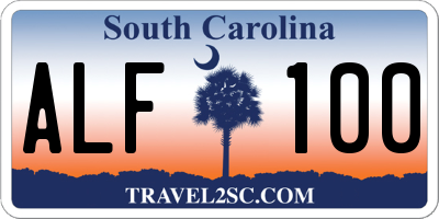 SC license plate ALF100