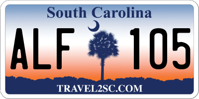 SC license plate ALF105