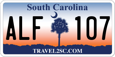 SC license plate ALF107