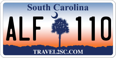 SC license plate ALF110