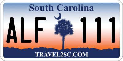 SC license plate ALF111