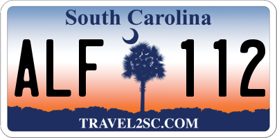 SC license plate ALF112