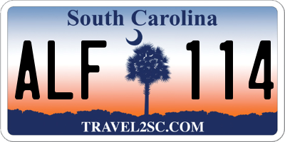 SC license plate ALF114