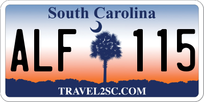 SC license plate ALF115