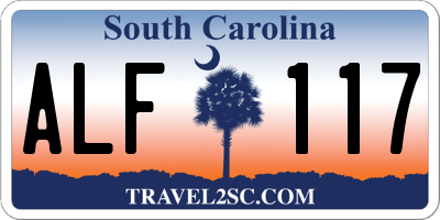 SC license plate ALF117