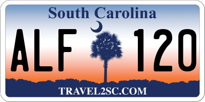 SC license plate ALF120